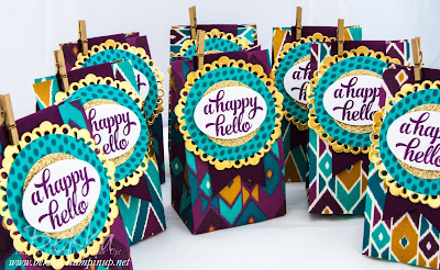 Adorable Treat Bags easy to make with the Stampin' Up! Gift Bag Punch Board - get it here