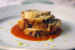 Arrosto di pollo con farcia di lardo d'Arnad, Parmigiano Reggiano e limone