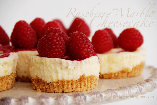 Raspberry Marble Cheesecakes