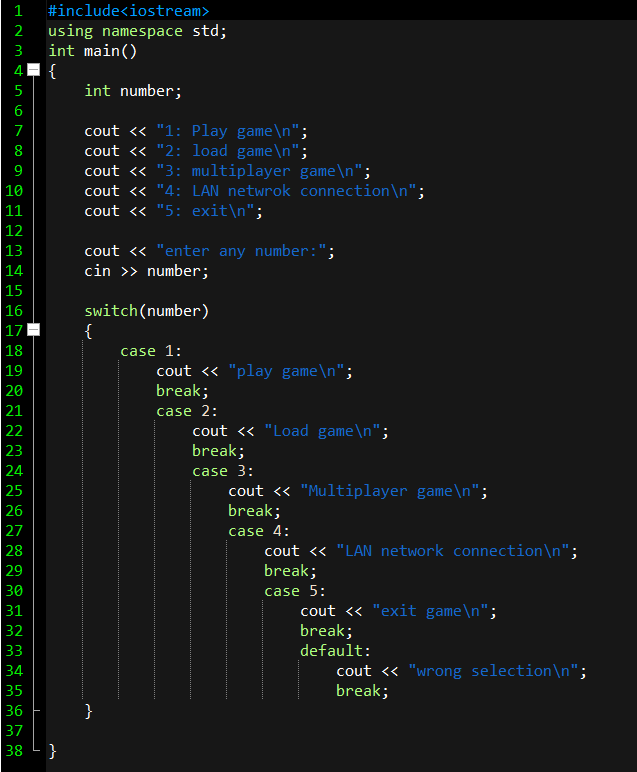 Switch statement in C/C++