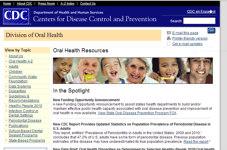 OdontoWeb 2.0 CDC Oral Health Resources