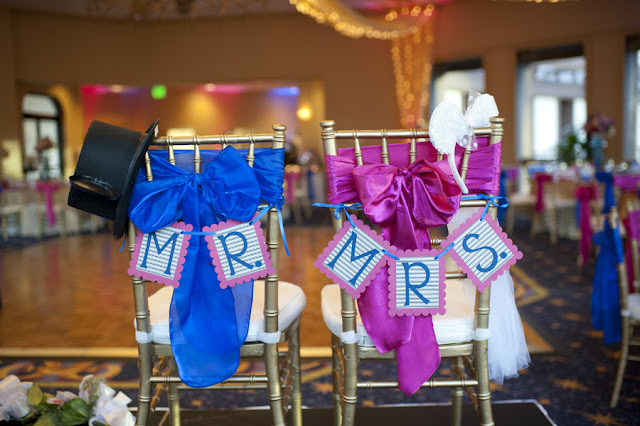 Mr and Mrs Chair Signs - Disneyland Wedding {Sarina Love Photography}
