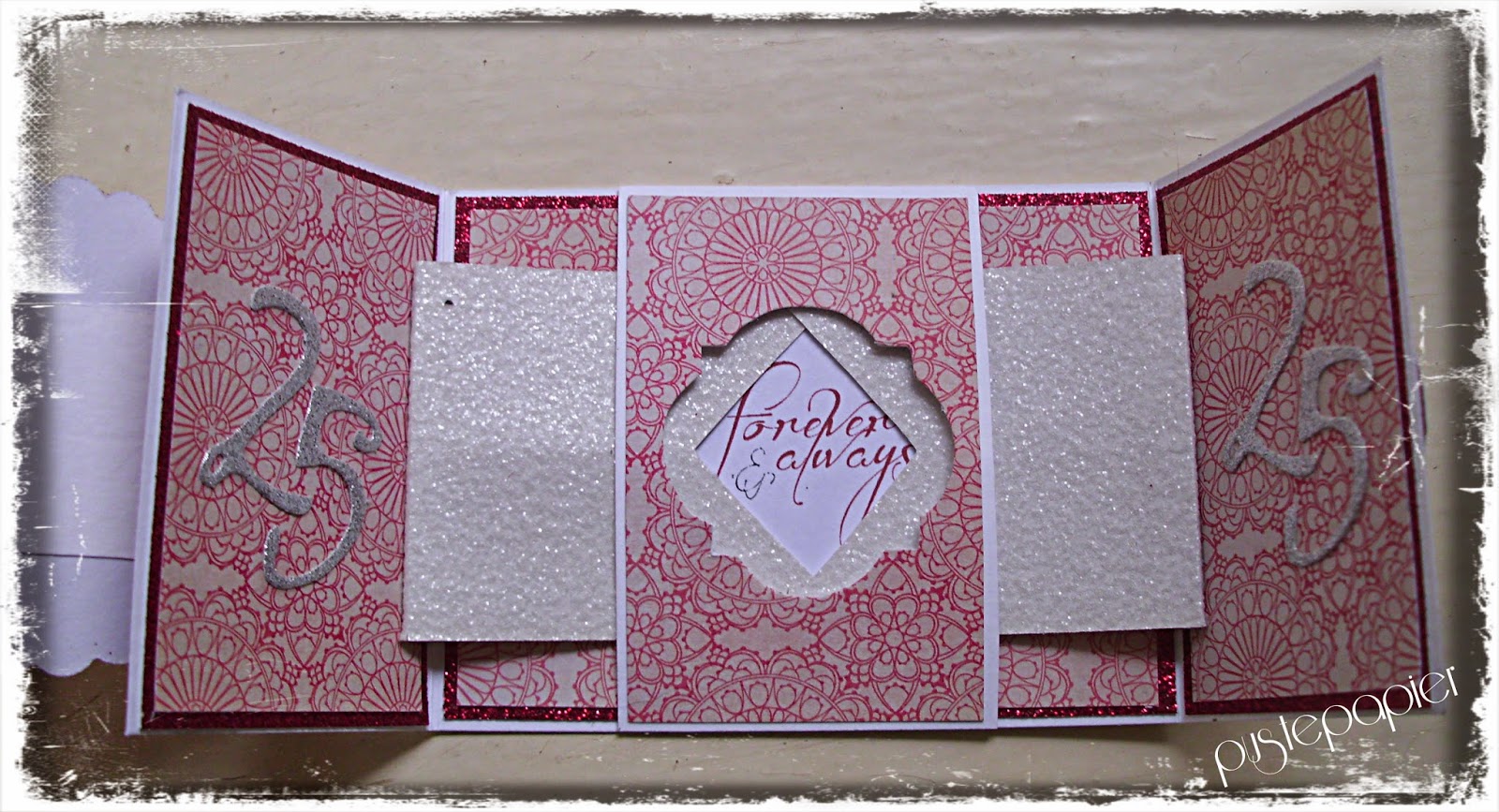 Pustepapier : Magic Window Card zur Silberhochzeit