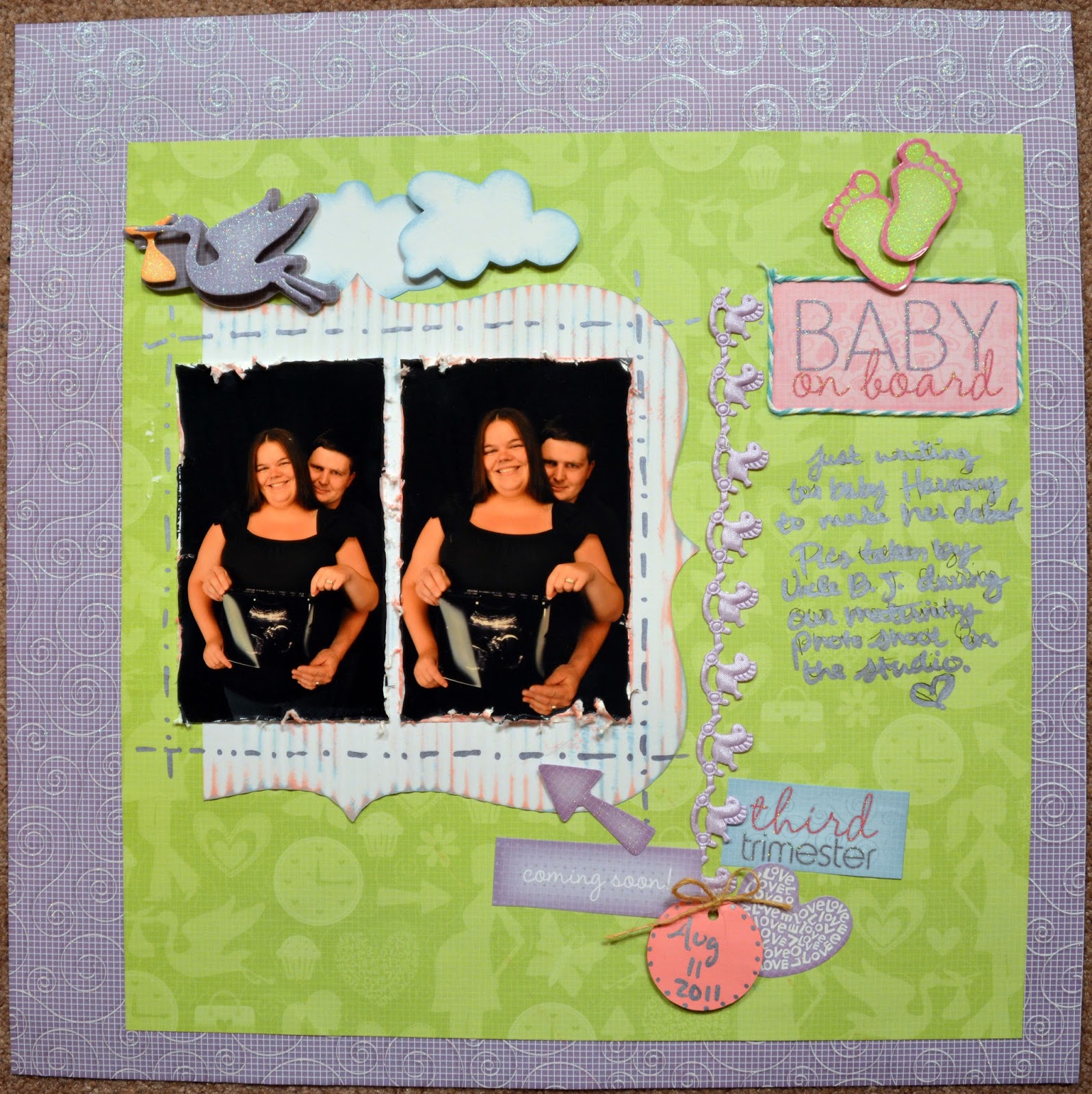 Scrappin' 2 baby girls: Baby on Board Maternity layout