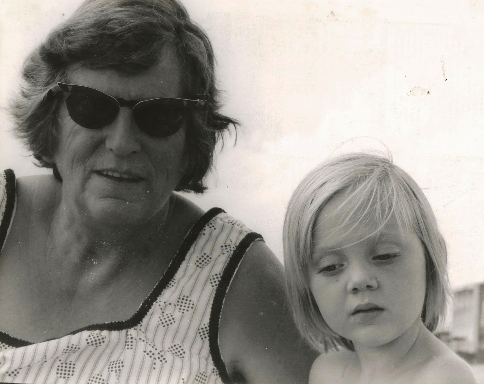 vintage girl and grandmother 1970s