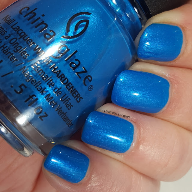 Aqua blue nail polish with turquoise micro shimmer