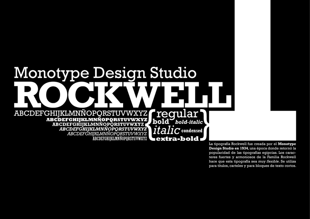 SDES2198 Advanced Typography and Publishing Design Rockwell Font