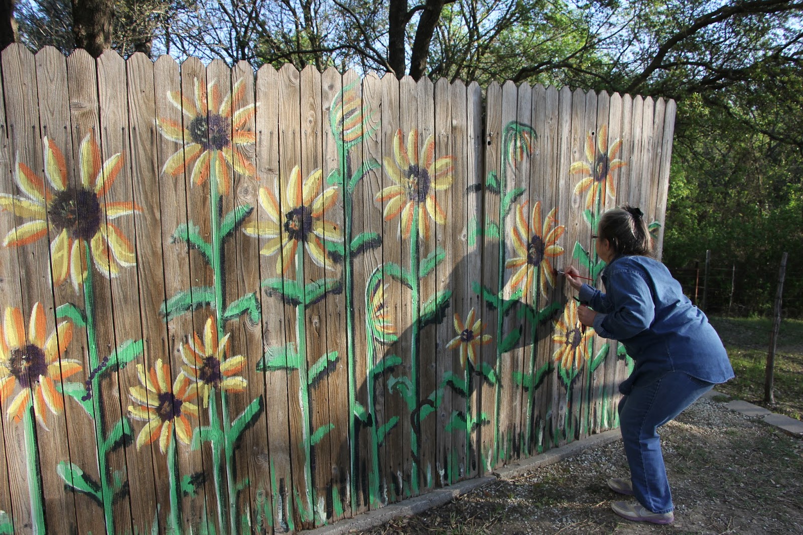 Word Weaver Art: Sunflower Fence Mural - Hidden Surprises