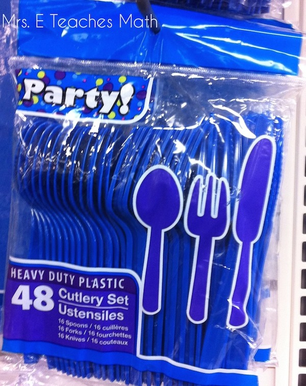 Mrs. E Teaches Math:  Dollar Store Finds for the Classroom - Plastic Silverware