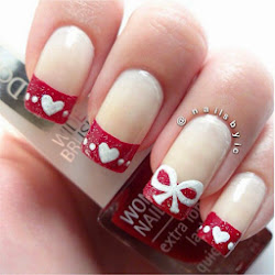 nail designs easy valentine nails valentines heart french hearts simple very