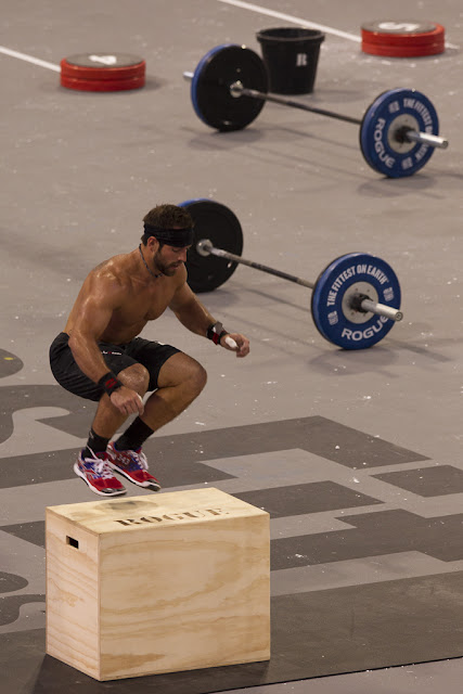 Rich Froning Jr. performing a box jump during the 2012 CrossFit Games