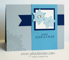 Stampin' Up! Flurry of Wishes Christmas Card - 2015 Holiday Catalog #stampinup #christmas www.juliedavison.com