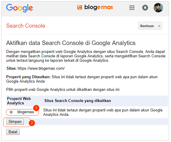 Cara Mengaitkan Search Console Blog dg Google Analytics