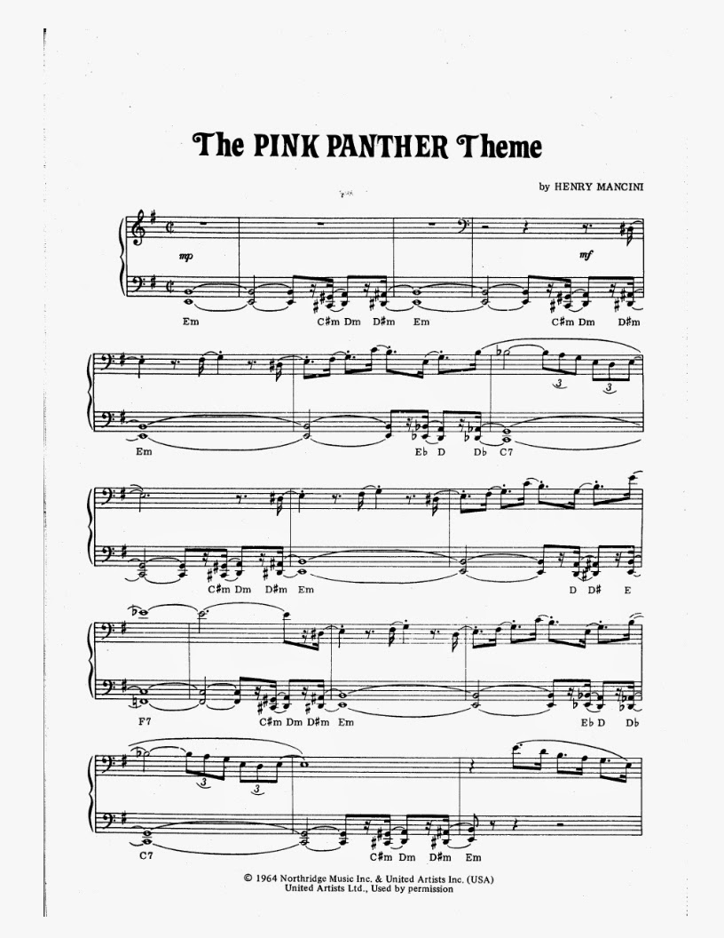 Larry Belmont Favor Declaración Partituras para Piano: The Pink Panter - La Pantera Rosa