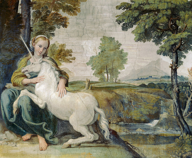 A Virgem e o Unicórnio (1602) - Palazzo Farnese - Domenico Zampieri