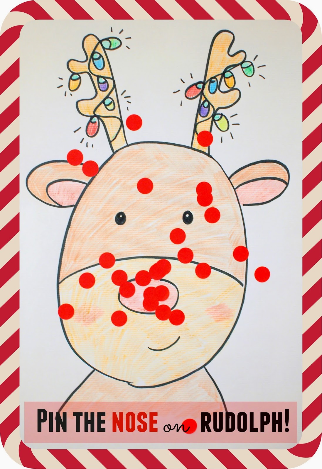 Pin The Nose On Rudolph Game Pink Stripey Socks