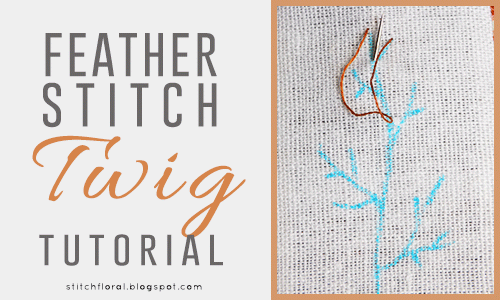 feather stitch twig tutorial