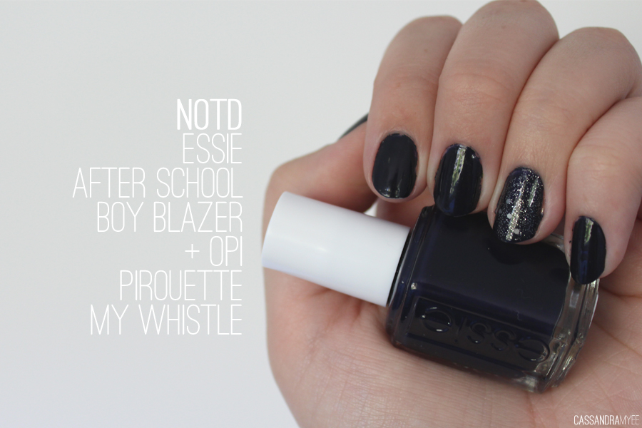 NOTD Essie After School Boy Blazer + OPI Pirouette My Whistle