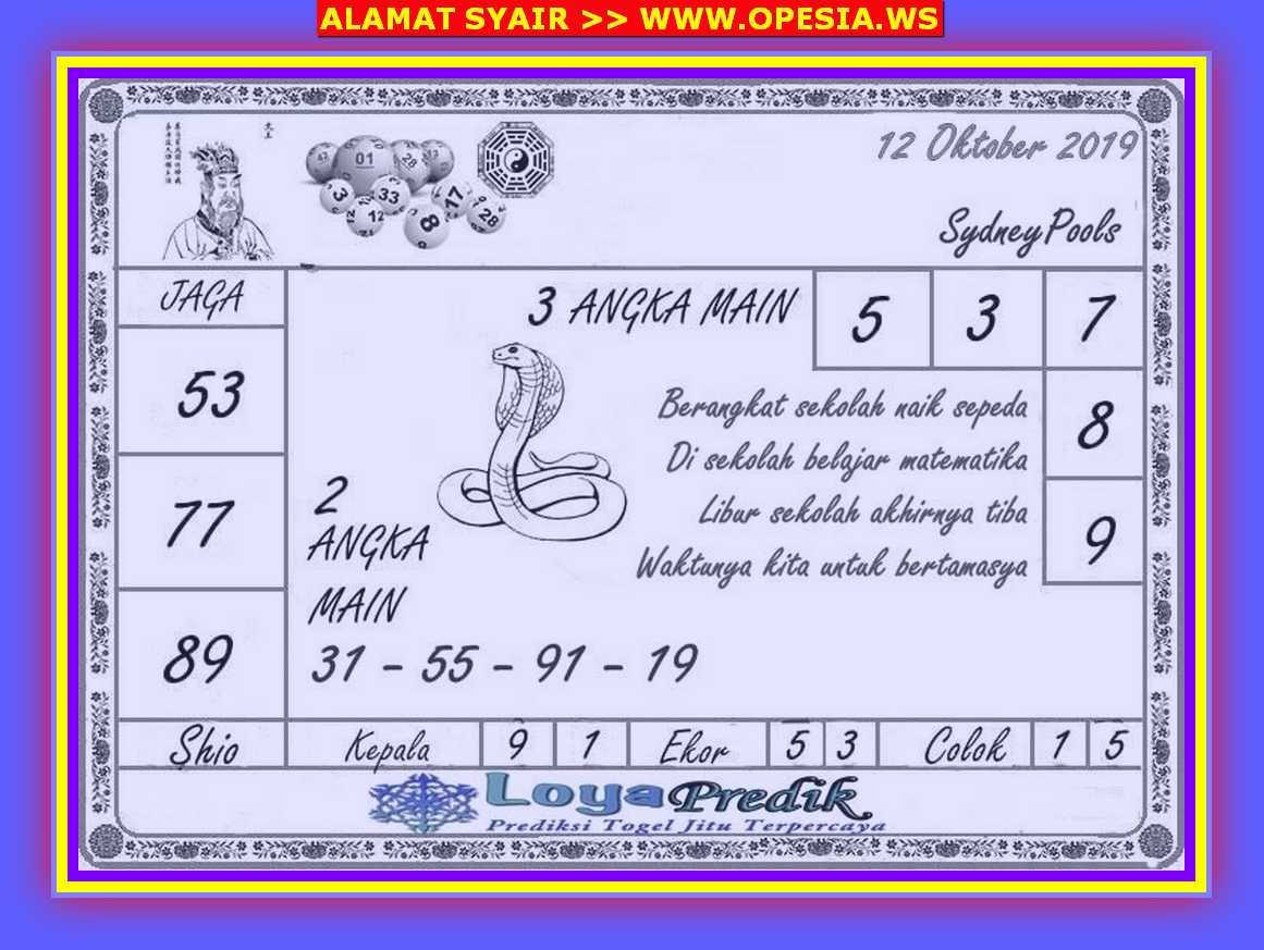 1 New Message Kode Syair Sydney 12 Oktober 2019 Forum Syair Togel Hongkong Singapura Sydney