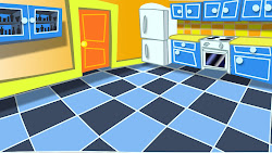 kitchen background floor anime studio progress short fridge cupboards then added into walls