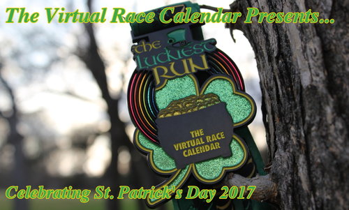 virtual race virtual run st patricks day medal charity shamrock clover LED race medal virtual running club