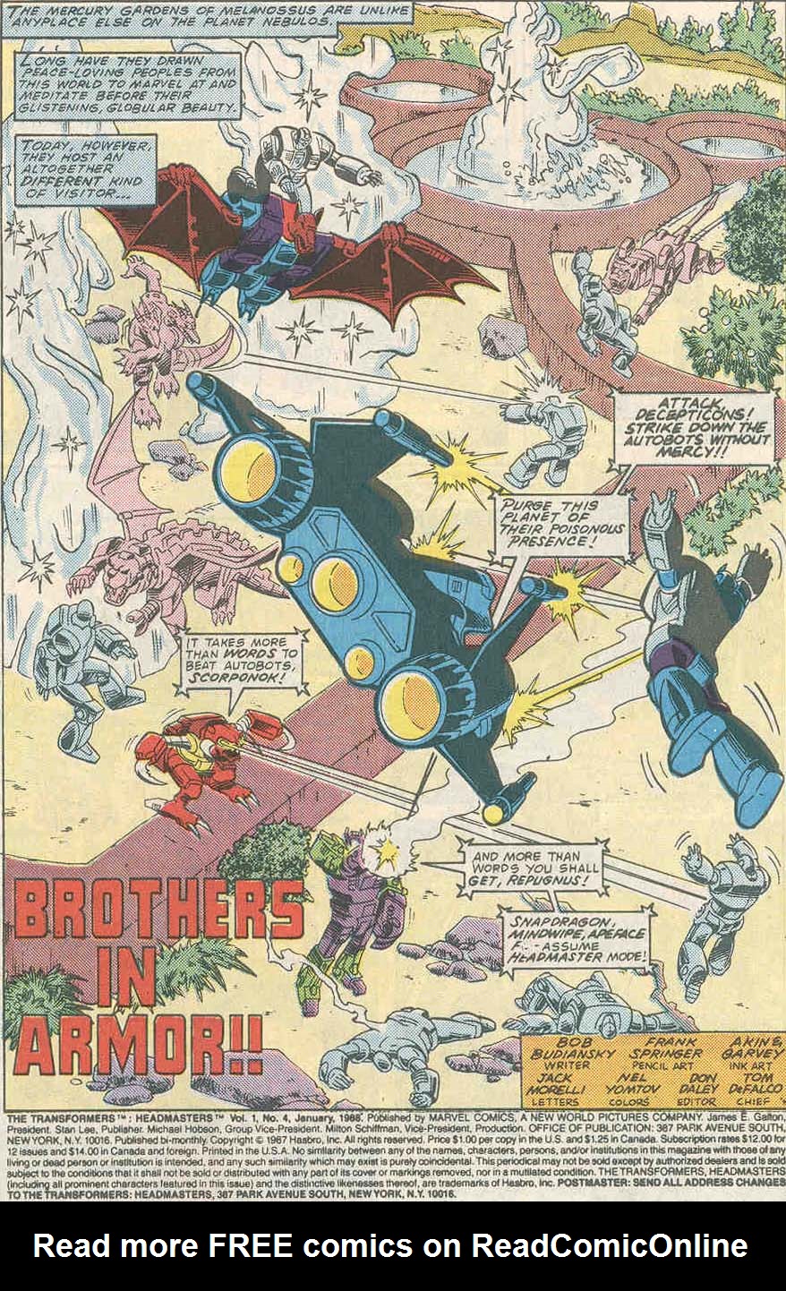 Read online The Transformers: Headmasters comic -  Issue #4 - 2
