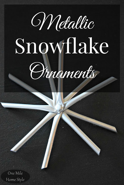 DIY Metallic Snowflake Christmas Ornaments - One Mile Home Style
