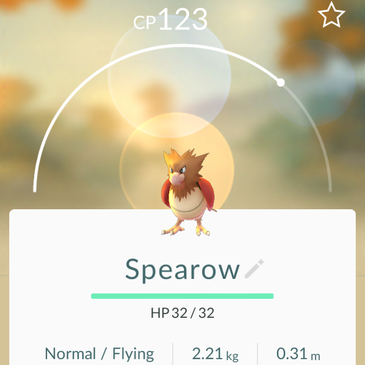Spearow is another very common thing to find in Pokemon Go, and I mean I gu...