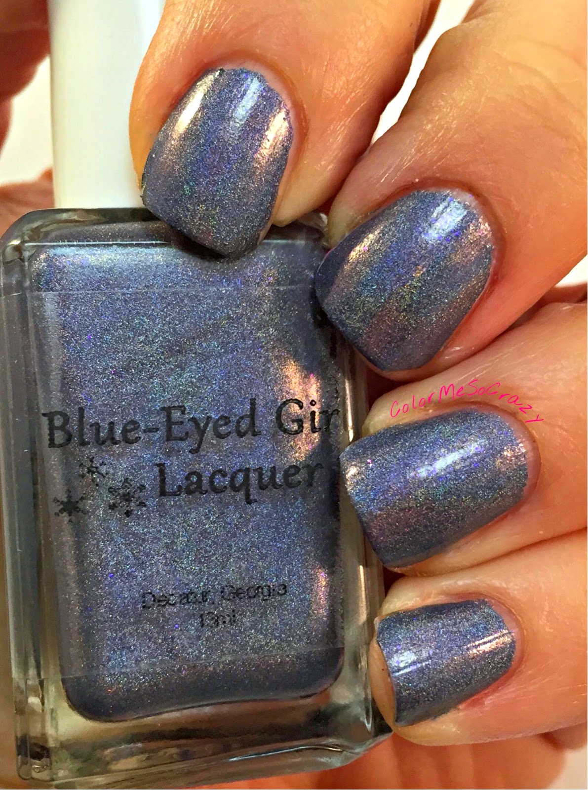 begl, blue eyed girl lacquer, nail polish, purple polish, spark in the dark, purple holographic, holographic indie polish, hypothermia, holo polish
