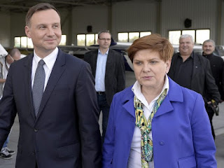 El presidente polaco Andrzej Duda y la primera ministra Beata Szydlo