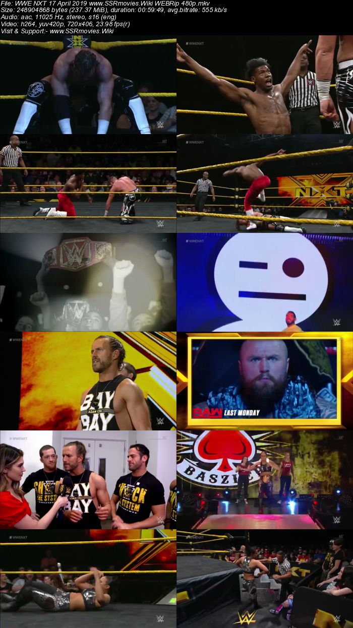 WWE NXT 17 April 2019 WEBRip 480p Full Show Download