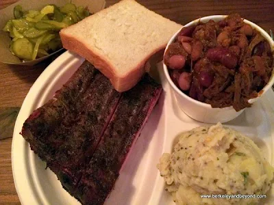 ribs plate at Perdition Smokehouse in Berkeley, California