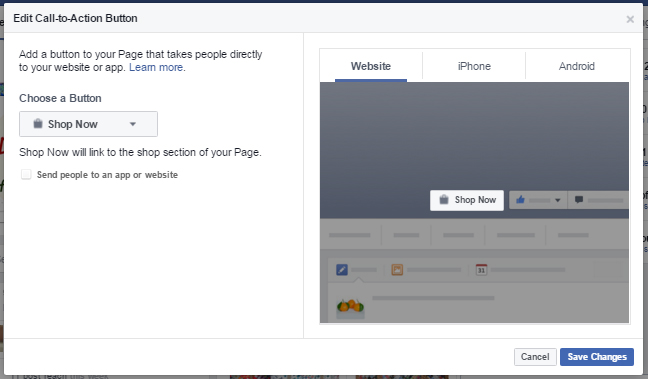 Shop Now button will link to the shop section of your Page Shop Now button will link to the shop section of your Page