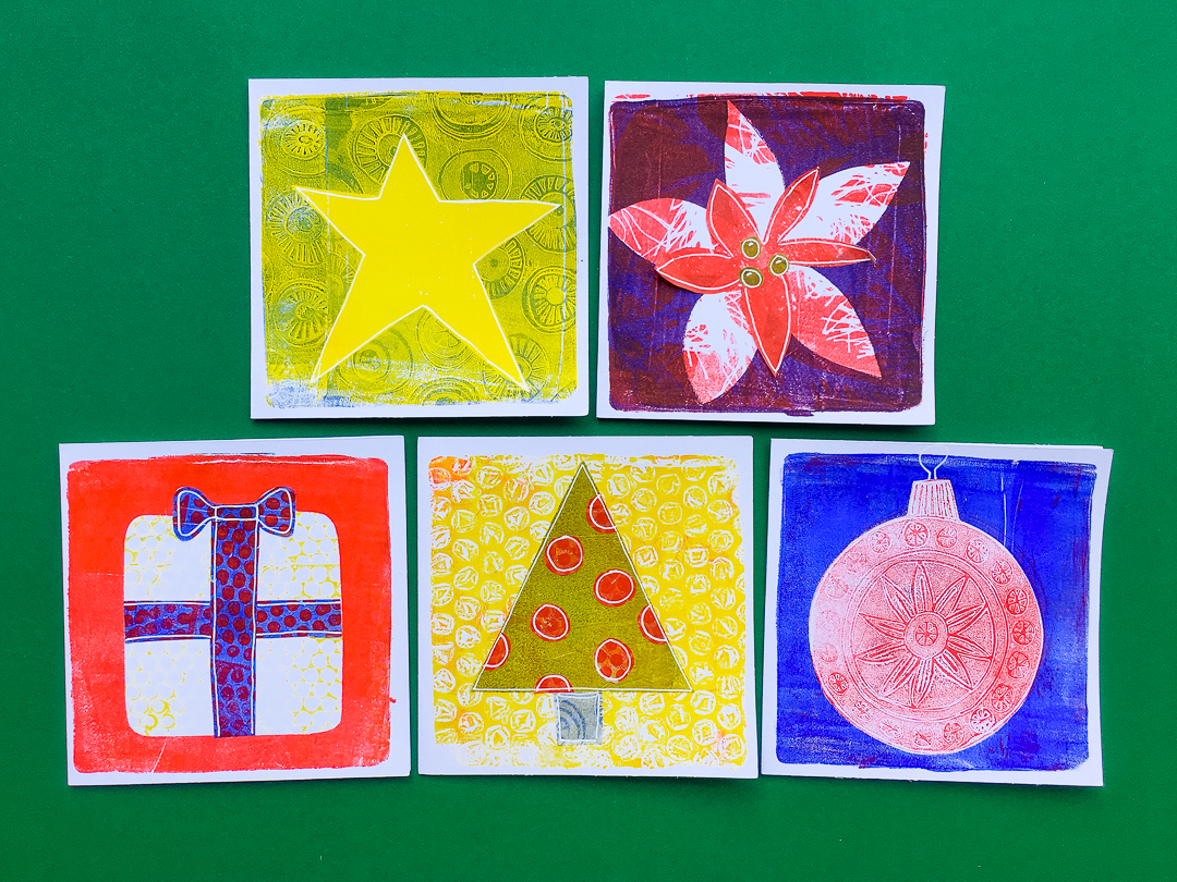 Printing with Gelli Arts® Create Seasons Greetings Cards with the New