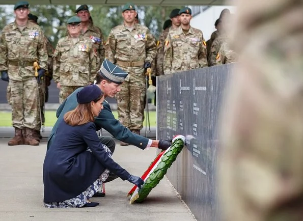 Princess Marie wore her Warehouse dress and Zara coat for Flag Day ceremonies