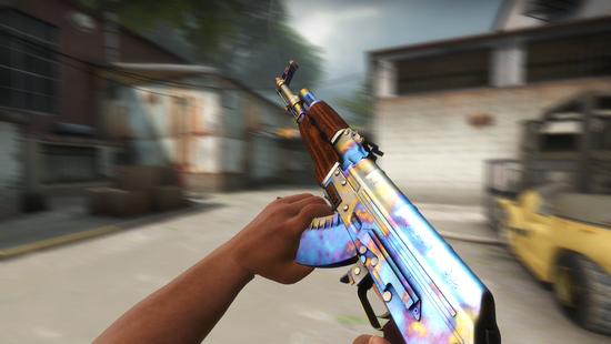 Dark Gold Full Blue Quenching AK-47 Game