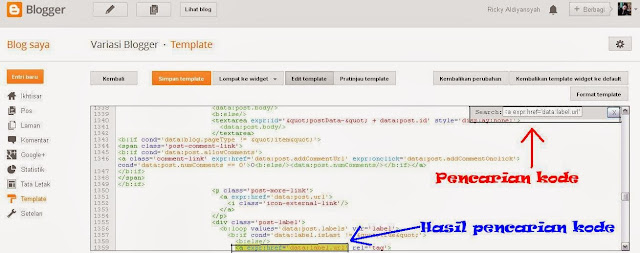 Cara Mencari Kode Script di Edit HTML Template Blogger Updates