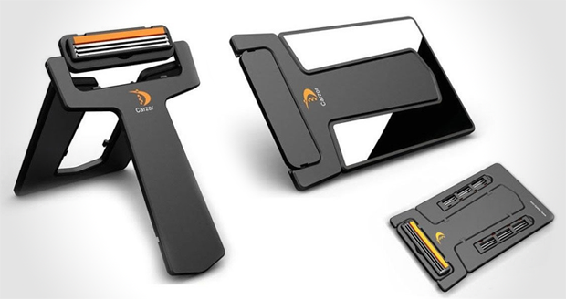 Portable Folding Ultra-thin Credit Card Pocket Razor with Mirror