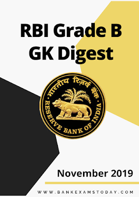 RBI Grade B Monthly GK Digest: November 2019