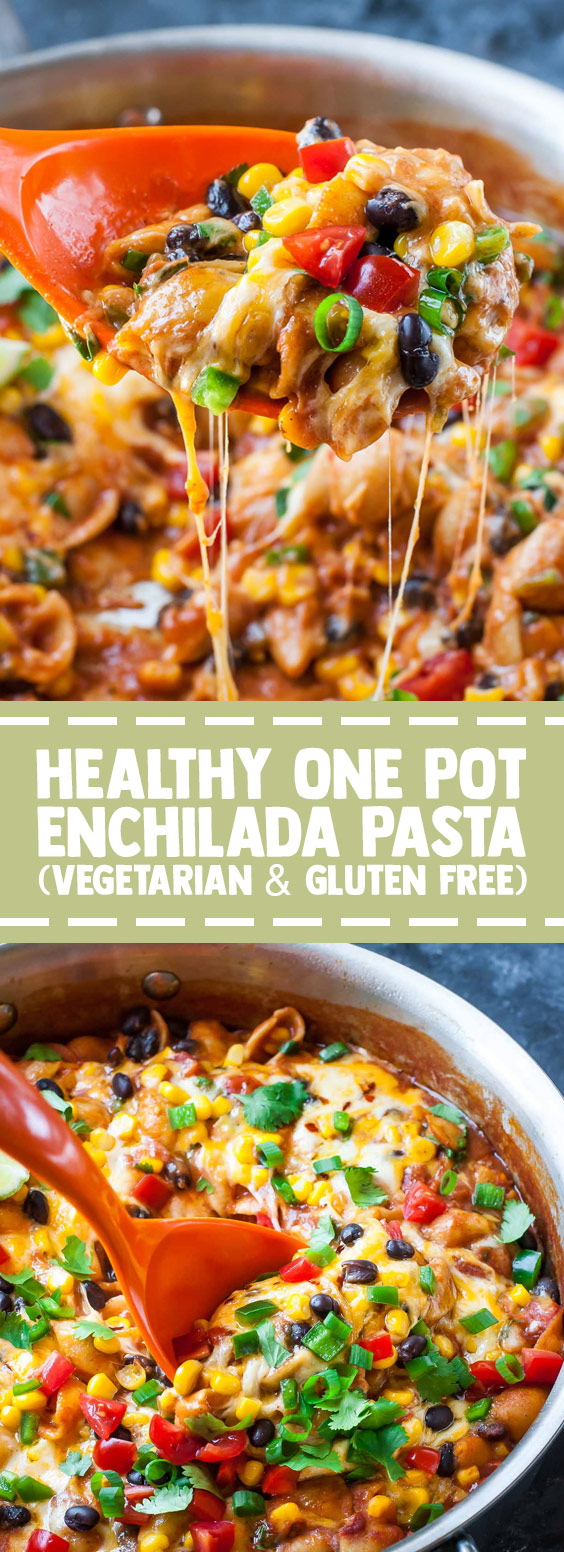Healthy One Pot Enchilada Pasta (Vegan & Gluten Free)