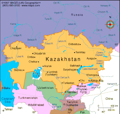 Kazakhstan Map Political Regional