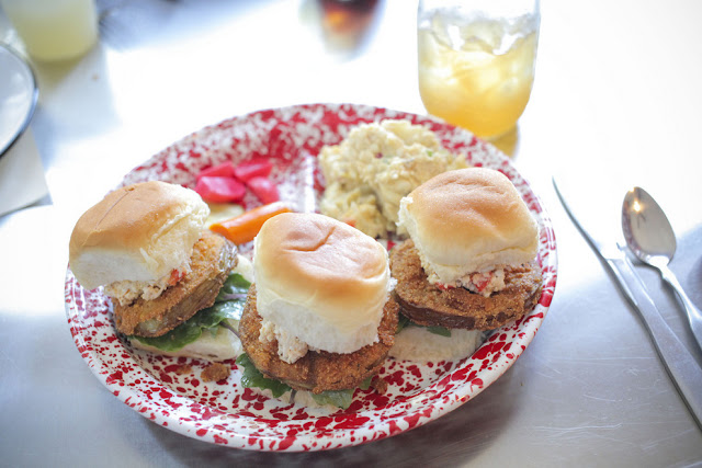 Fried Green Tomato Sliders from Gilbert's Underground Kitchen