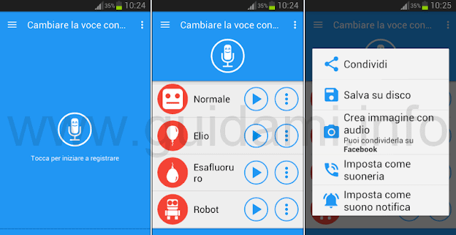 Cambiare la voce con effetti (Baviux) app Android