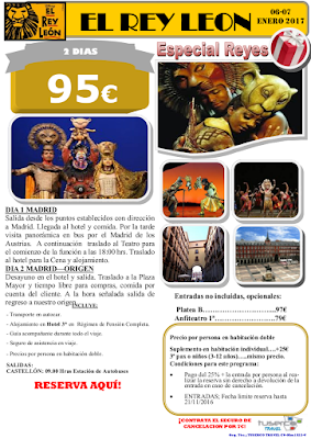 Espectáculo El Rey León en Madrid y Mercadillos Navideños  de la mano de Tuserco Travel