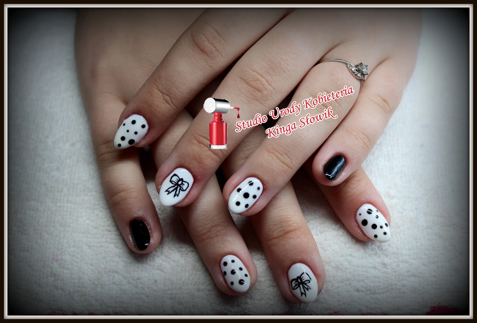 Studio Urody Kobieteria Kinga Slowik Bialo Czarny Manicure Hybrydowy