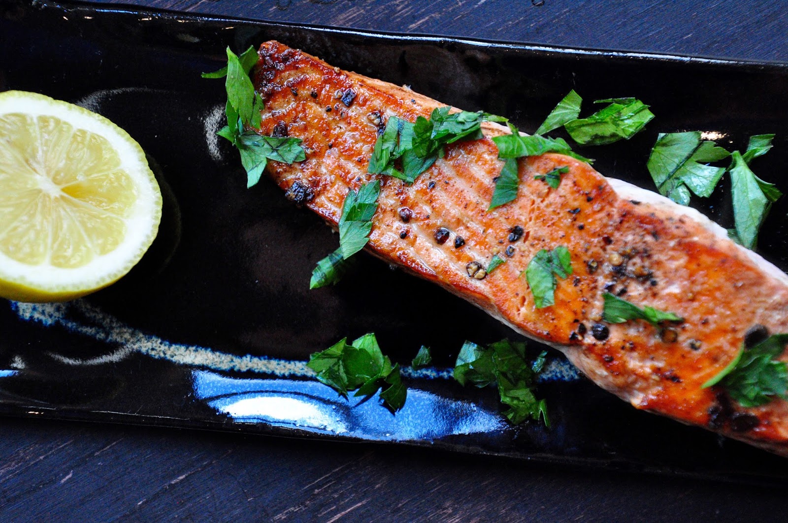 Bite Me Salmon with AnchovyGarlic Butter