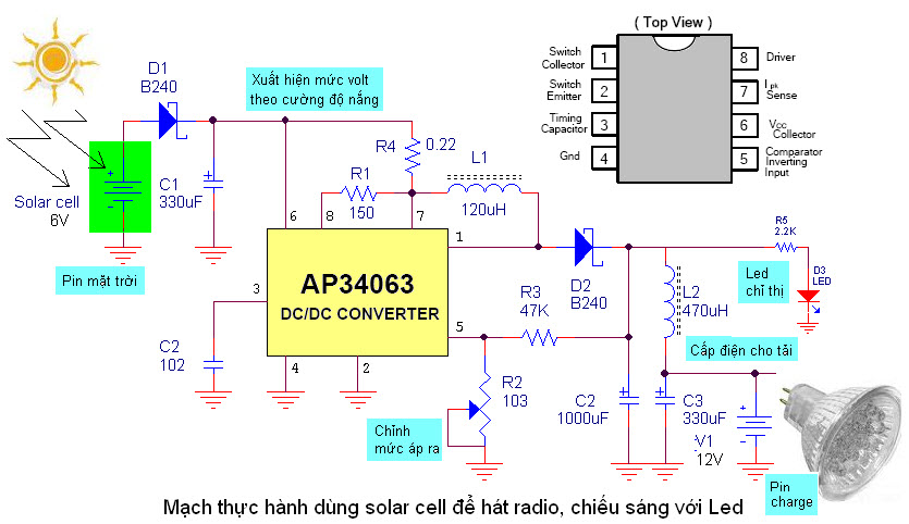 Mạch nạp điện Solar Cell IC AP34063 cho pin - Tin Tức Thủ Thuật PC
