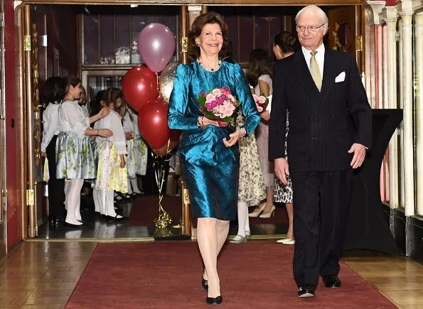 Queen Silvia, Crown Princess Victoria, Prince Daniel and Princess Sofia. Princess Estelle wore Bonpoint maiween floral dress