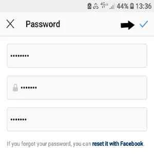 Ganti password instagram