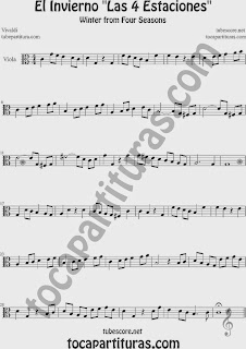  El Invierno de Vivaldi Partitura Fácil  Partitura de Viola Sheet Music for Viola Music Score Easy Winter Sheet Music 